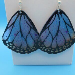 Blue Monarch Butterfly Earrings